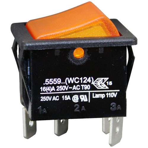 (image for) Wilbur Curtis WC-124 SWITCH, HOT WATER (AMBER) 120V - Click Image to Close